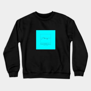 Baseball Game Of Inches Aqua Logo Crewneck Sweatshirt